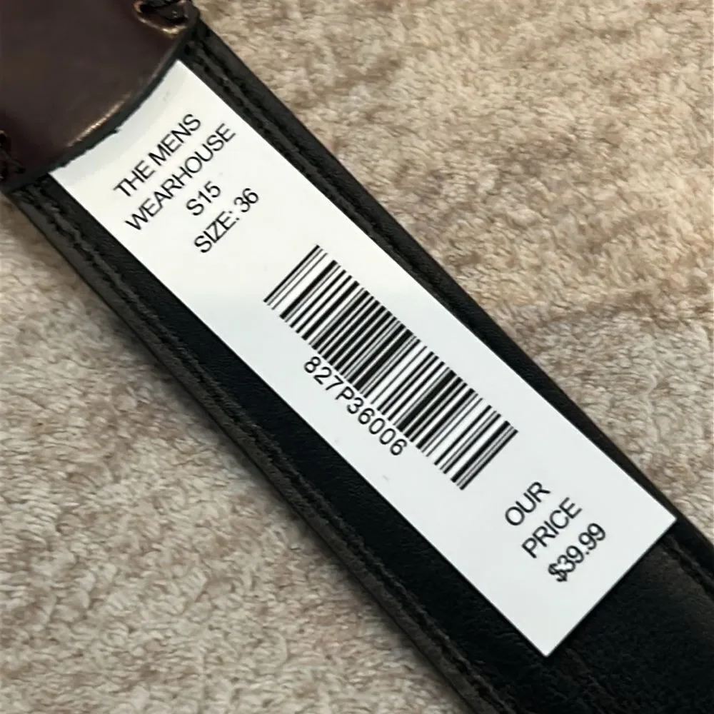 Men’s Wearhouse size 36 Black Leather Men's Belt new tags